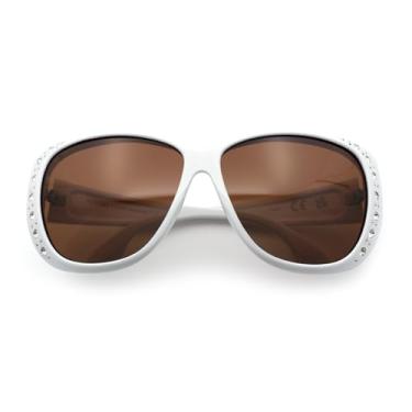 Imagem de SA106 Óculos de sol com 55 mm polarizado sobre OTG borboleta strass diva, Branco, One Size