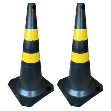 Imagem de Kit 2 Cone de Sinalização 75cm para Trânsito Estacionamento EPI Segura