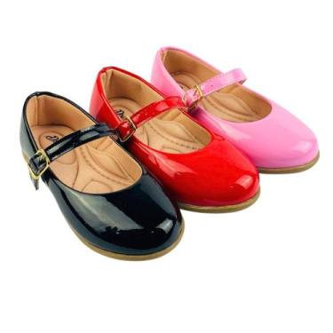 Imagem de Kit Com 3 Pares Sapatilha Infantil Menina Boneca Verniz Confortável SP