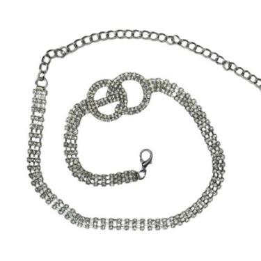 Imagem de Cinto Feminino Corrente Brilhante Com Strass Fino Círculos BBH-T79 - s