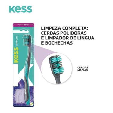 Imagem de Kit 3 Escovas Dentais c/ Porta Escova Cerdas Macias Kess