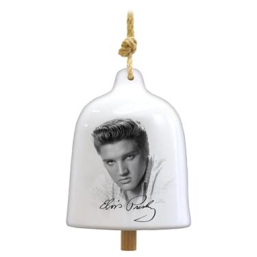 Imagem de Spoontiques Elvis Garden Bell - Sino de cerâmica decorativo para decoração de quintal e jardim, decoração interna e externa