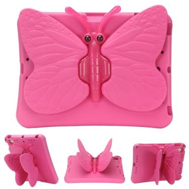 Imagem de Capa Butterfly Kids para iPad 10ª geração e Air 11 polegadas 2024 6ª geração e Air 5ª/4ª geração e Pro 11 4ª/3ª/2ª/1ª geração, suporte giratório durável à prova de choque para Apple iPad 11 e 11
