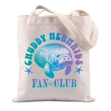 Imagem de Lywjyb Birdgot Sacola de animais do oceano, presente de sereia gordinha, presente de organismo marinho, presente para amantes de animais marinhos, Bolsa Chubby Mermaids