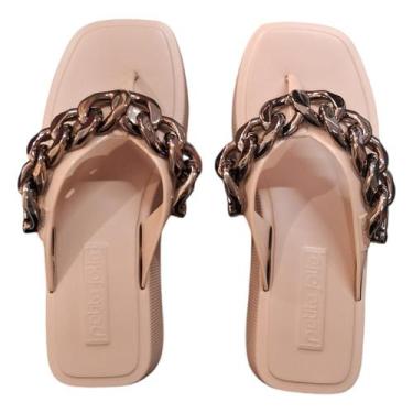 Imagem de Chinelo Petite Jolie Hit Corrente Confortável FlatForm Avelã, Avelã, B