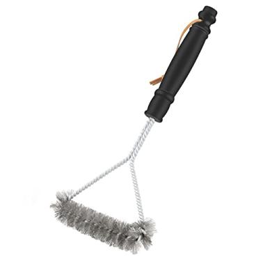 Imagem de Escova de limpeza para grelha Escova de arame para churrasco de 3 lados com alça para pendurar Escova de limpeza para churrasco Limpador de churrasco para gás Carvão Porcelana Ferramentas para grelh