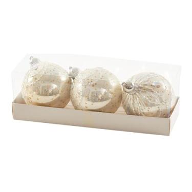 Imagem de menolana 3x Bolas de Natal Enfeites Pingentes Mesa Centro de Mesa Decoração de Árvore de Natal Decorações Penduradas de Natal para Festa Interna Casamento, Ouro