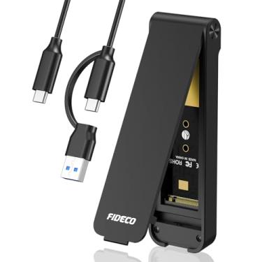 Imagem de FIDECO Gabinete SSD M.2 NVMe, adaptador M.2 NVMe para USB, leitor SSD USB 3.2 geração 2 (10 Gbps) para chave M & M+B, design estilo sanduíche, instalação sem ferramentas, suporta UASP e TRIM