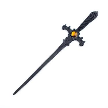 Imagem de Athame Metal Negro 15 cm Pedra Amarela - Lua Mística - 100% Original -