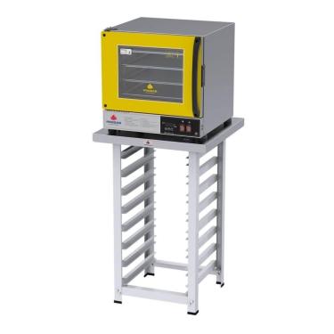 Imagem de Kit Forno Elétrico Progás Turbo Fast Oven Amarelo 4 Esteiras PRP-004 Plus 220V e Mesa Suporte Forno
