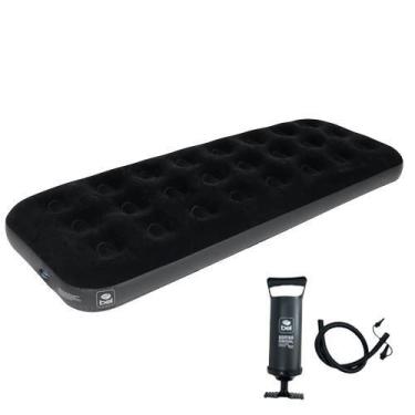 Imagem de Colchão De Solteiro Inflável Deluxe Comfort Com Bomba de Ar Manual Bel