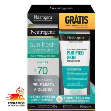 Imagem de Protetor Solar Facial Neutrogena Sun Fresh FPS 70 40g + Gel De Limpeza