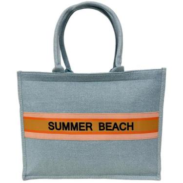 Imagem de Bolsa Tote Azul Feminina Verão Praia Piscina Summer Beach Casual - Lis