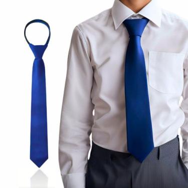 Imagem de Gravata Slim Social Com Nó Pronto E zíper Juvenil 6 a 16 Anos - ITUDEZ