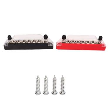 Imagem de 2 Peças 14 Postes Bloco de Distribuição de Energia Barra de Barramento Post Parafuso Bateria Caixa Terminal Com Tampa para Carros (Sem Terminais)