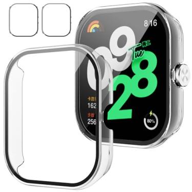 Imagem de Rc-Z Capa protetora de tela para smartwatch Xiaomi Redmi Watch 4, amortecedor de PC rígido e acessórios de substituição de filme de vidro temperado para Redmi Watch 4, transparente