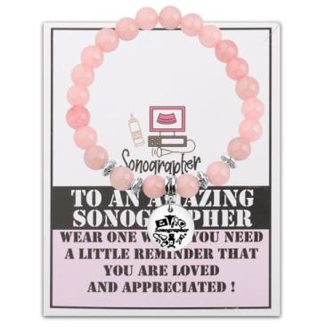 Imagem de LQRI Pulseira ultrassonografista, radiologista, presente tecnológico, radiógrafo, presente, ultrassom, tecnologia, presente, Small, Pedra, Ágata