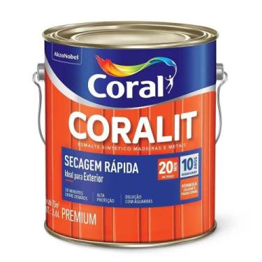 Imagem de Esmalte Coral Acetinado Base d'Água Secagem Rápida 3,6L, Branco