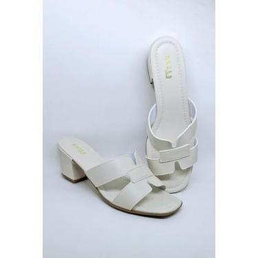 Imagem de Sandália Feminina Tamanco H Confortável Salto Grosso Bloco - Rozes Sho