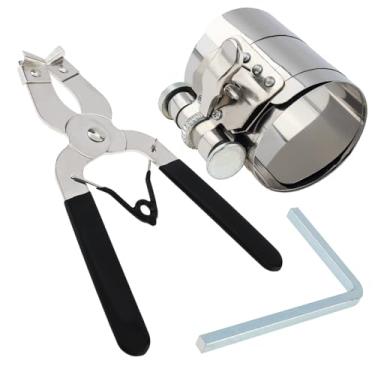 Imagem de ePathChina Ferramenta de compressor de anel de pistão de motor de carro de 7,6 cm, tamanhos ajustáveis de 2-1/8 polegadas a 7 polegadas com alicate instalador de pistão, kit de remoção de anel de