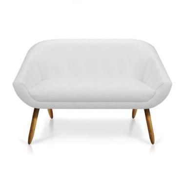 Imagem de Namoradeira Giovana 02 Lugares material sintético Castanho Branco - DR