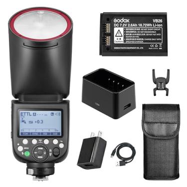 Imagem de Godox Flash de câmera Flash V1-C TTL de cabeça redonda para Canon - Recursos poderosos, iluminação suave e uniforme para retratos, natureza morta, casamento e eventos