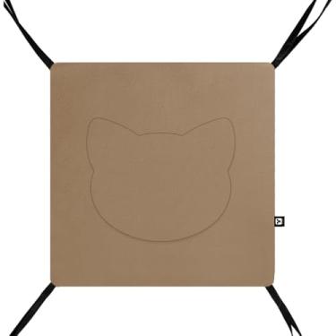 Imagem de Cama Suspensa Dupla Face para Gatos YOLOPET – Conforto Antiestresse, 40x40cm, Cores Variadas (Cappuccino)