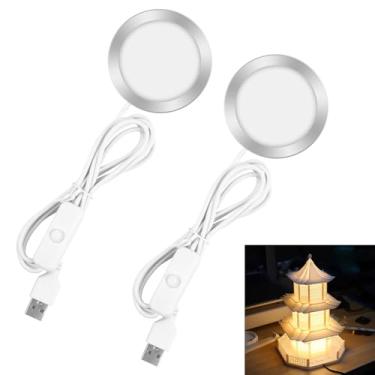 Imagem de Lâmpada LED impressa em 3D, componentes de modelo criativo para Bambu Lab Makerworld MH001, luz quente de LED, compatível com impressoras 3D Bambulab A1/A1 Mini, P1P/P1S, X1/X1C/X1E - 2 pacotes