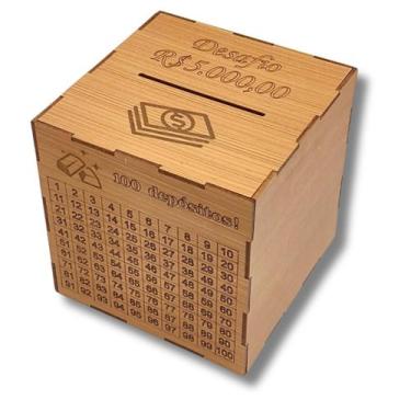 Imagem de Cofrinho Guarda Dinheiro Cofre Decorativo Caixinha 5.000 Mil - Mdf Sto