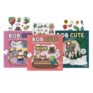 Imagem de Combo Bob Cute - Kit Com 3 Livros De Colorir Para Todas As Idades: Acompanha Adesivos E Ilustrações