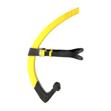 Imagem de menolana Tubo de respiração de natação frontal mergulho snorkel dianteiro semi -seco semi -seco homem ajuste o equipamento de cabeça de cabeça de cabeça de, Amarelo