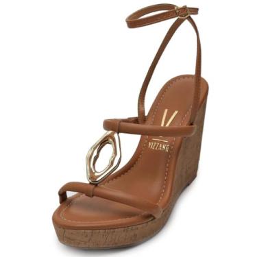 Imagem de Sandália Anabela Vizzano Detalhe Feminina - Caramelo - 39