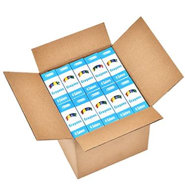 Imagem de Rarlan Giz de cera a granel, 4 cores clássicas, 200 caixas, 800 gizes de cera