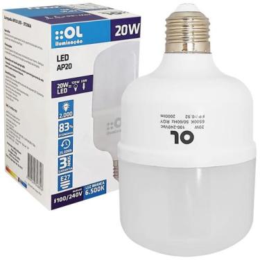 Imagem de Lâmpada Bulbo T80 Led Alta Potência 20W Bivolt Frio 6500K - OL ILUMINA