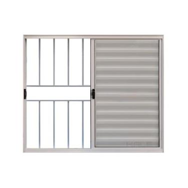 Imagem de Veneziana 3 Folhas de Correr C/Grade 1.00 X 1.20 Aluminio Branco Linha