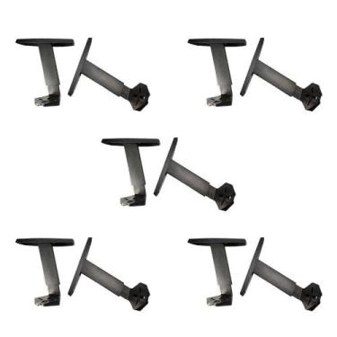 Imagem de Kit 5 Par De Braços T Regulavel Ergonômico Plástico Preto - Mr Plast