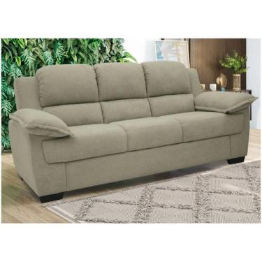 Imagem de Sofá 3 Lugares Suede Carmel Linoforte, Capuccino, 3 lugares