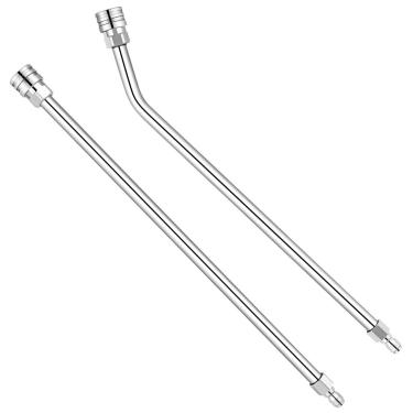 Imagem de Yufafa Varinha de extensão de lavadora de pressão, varinha de lavadora elétrica de aço inoxidável de 43 cm com varinha de lavadora de pressão curva de 30 graus para material rodante e lavagem de calha