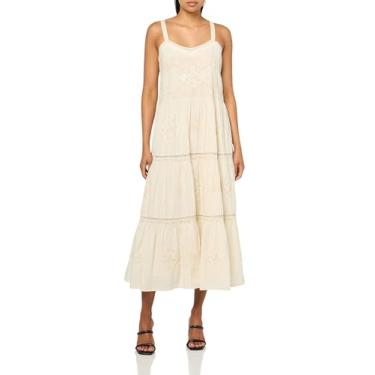 Imagem de Lucky Brand Vestido longo feminino bordado de renda em camadas, Creme, P