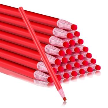 Imagem de Tinlade 36 peças de marcadores chineses destacáveis para lápis de cera mecânica de vidro, giz de cera para vinil, metal, madeira, papel, tecidos, couro, celofane (vermelho)