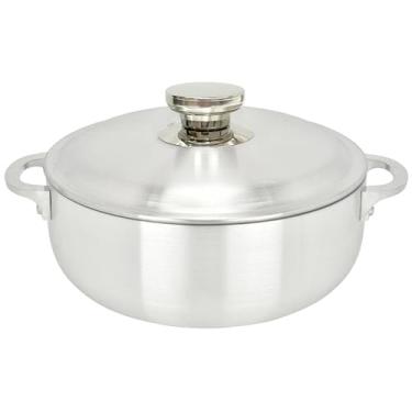 Imagem de Pote de caldeirão de alumínio da Chef Pro, alumínio, desempenho superior de cozinha para distribuição uniforme de calor, perfeito para servir grandes e pequenos grupos, alças rebitadas, grau comercial (3,8 litros)