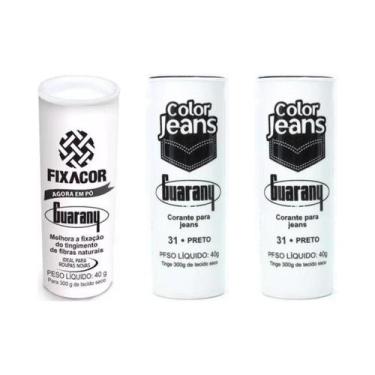 Imagem de Kit FixaCor + 2 Corante Color Jeans Preto Guarany