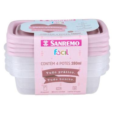 Imagem de Conjunto 4 Potes Plástico 280ml Sanremo SR160/4C Sortido