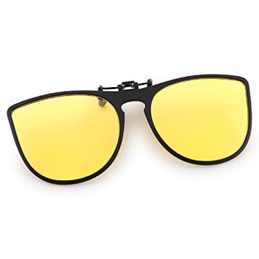 Imagem de FEISEDY Óculos de sol com clipe polarizado Cat Eye para dirigir ao ar livre B2764, Lente amarela, 54mm