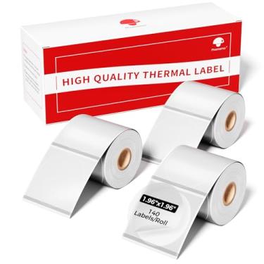 Imagem de Phomemo Etiquetas - 3 rolos de etiquetas redondas transparentes foscas para etiquetadoras M110/M100/M220/M108/M250/M160, 50 x 50 mm, papel autoadesivo para código de barras/endereço/correspondência