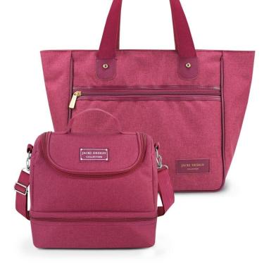 Imagem de Conjunto Bolsa Térmica E Bolsa Shopper Jacki Design Vinho