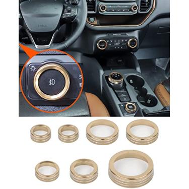 Imagem de Savadicar CKT02 Conjuntos de acabamento de botão de controle de alumínio, farol / 4WD/HVAC biséis de controle climático, ar-condicionado/capa de interruptor de rádio para Ford Bronco Sport 2021-2025,