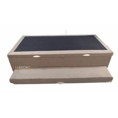 Imagem de Cama box baú solteiro 3x1 com auxiliar 88x188 - top box,  sued bege