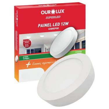 Imagem de Painel Plafon Ourolux Sobrepor 12w Bivolt Cor da Luz Branco Neutro Red