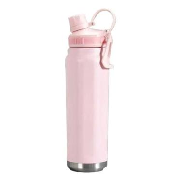 Imagem de Garrafa Térmica Inox Com Alça Esportiva 800ml - Sem marca, Rosa